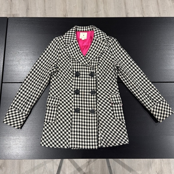 Vintage Forever 21 Double Breasted Houndstooth Peacoat - L - Picture 6 of 13
